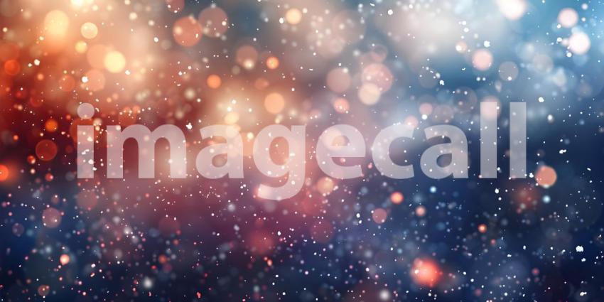 Winter background with snowflakes and bokeh lights, Christmas background - Ai Generated