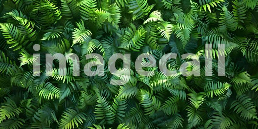 Tropical green leaves background, nature wallpaper - Ai Generated