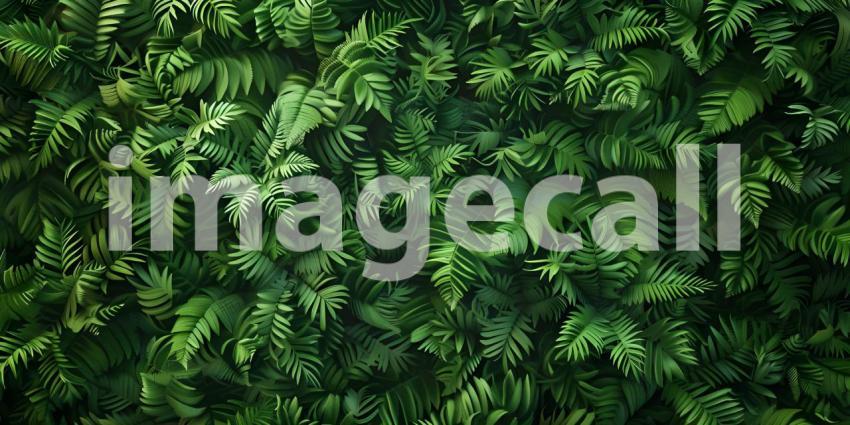 Tropical green leaves background, nature wallpaper - Ai Generated