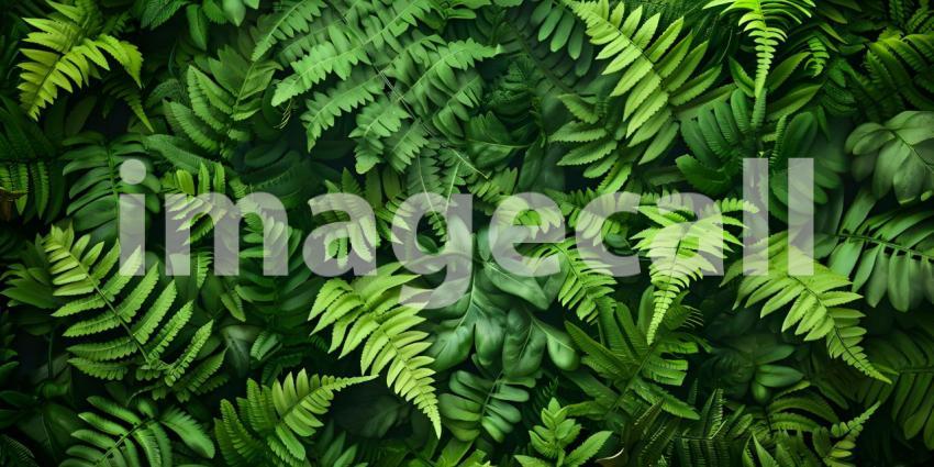 Tropical green leaves background, nature wallpaper - Ai Generated