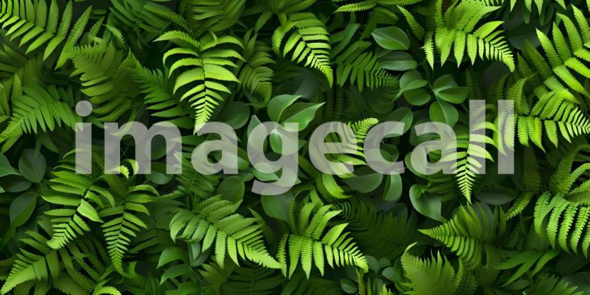 Tropical green leaves background, nature wallpaper - Ai Generated