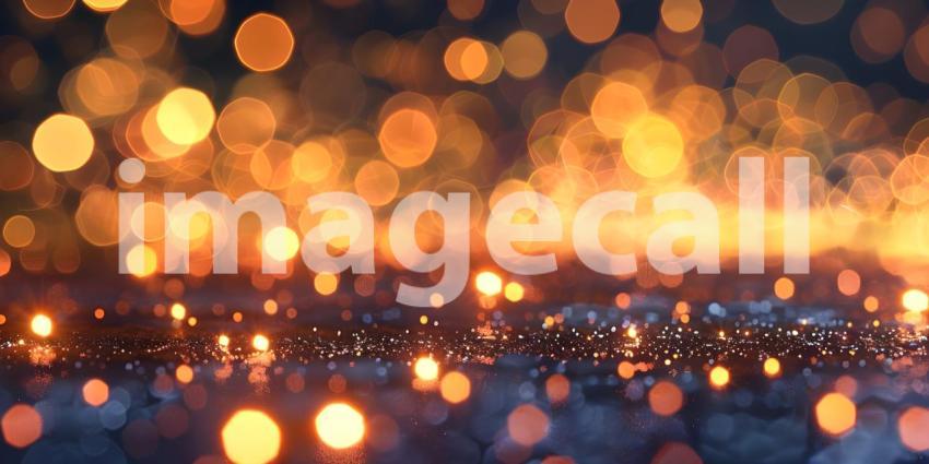 Golden glitter vintage lights background, Gold and black, de focused - Ai Generated