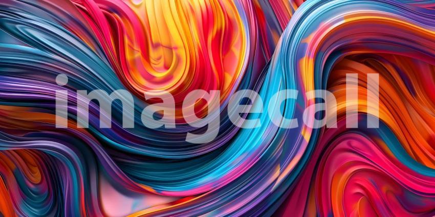 3d rendering of colorful abstract background in modern style, Colorful liquid flow - Ai Generated