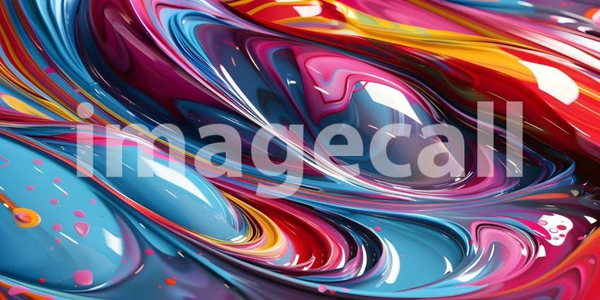 3d rendering of colorful abstract background in modern style, Colorful liquid flow - Ai Generated