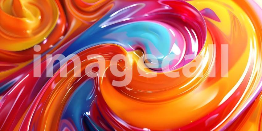 3d rendering of colorful abstract background in modern style, Colorful liquid flow - Ai Generated