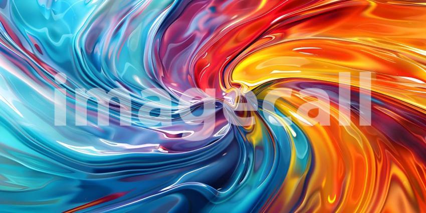 3d rendering of colorful abstract background in modern style, Colorful liquid flow - Ai Generated