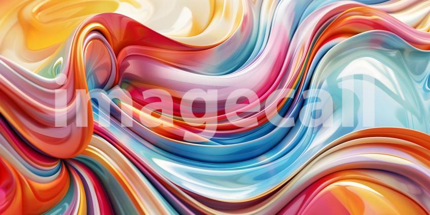 3d rendering of colorful abstract background in modern style, Colorful liquid flow - Ai Generated