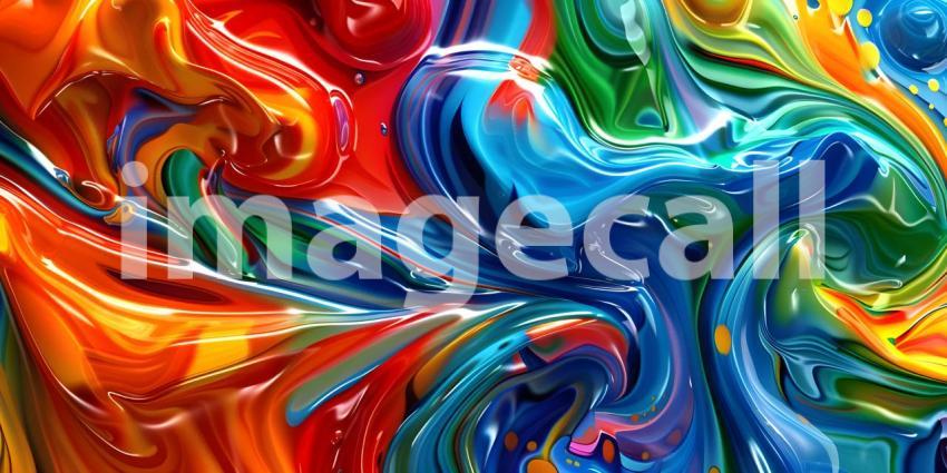 3d rendering of colorful abstract background in modern style, Colorful liquid flow - Ai Generated