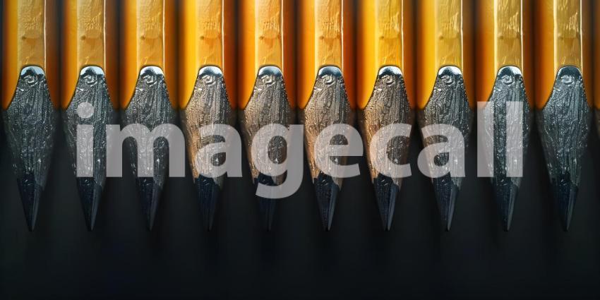 Pencils of different colors on a white background close-up Background - Ai Generated