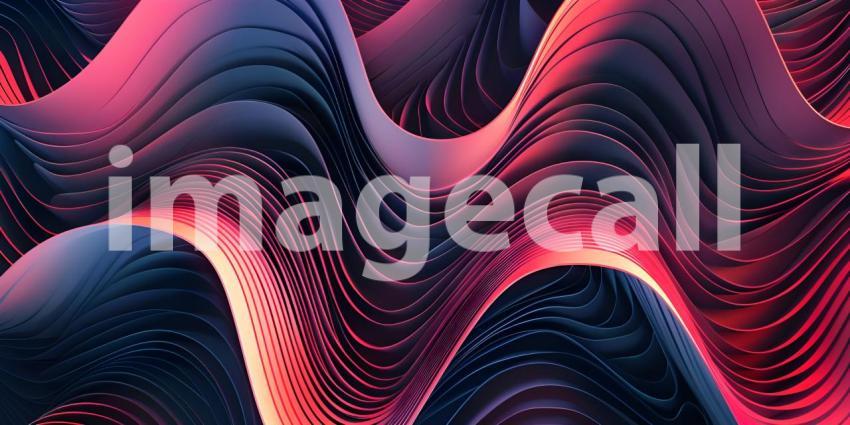 3d illustration of abstract background with dynamic waves, lines and particles - Ai Generated