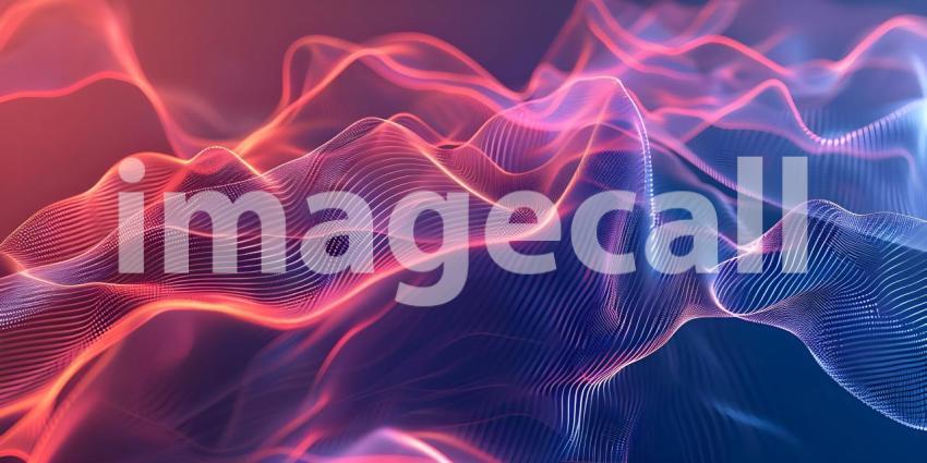 3d illustration of abstract background with dynamic waves, lines and particles - Ai Generated