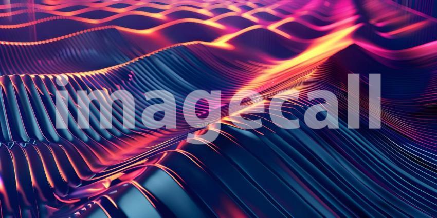 3d illustration of abstract background with dynamic waves, lines and particles - Ai Generated
