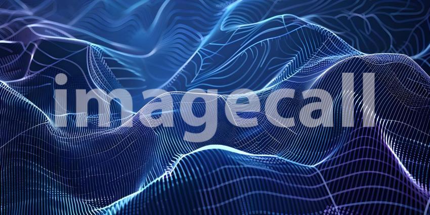 3d illustration of abstract background with dynamic waves, lines and particles - Ai Generated