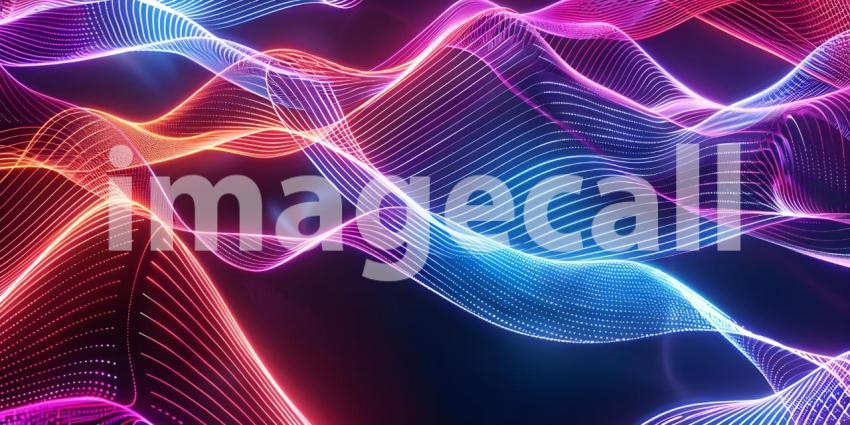 3d illustration of abstract background with dynamic waves, lines and particles - Ai Generated