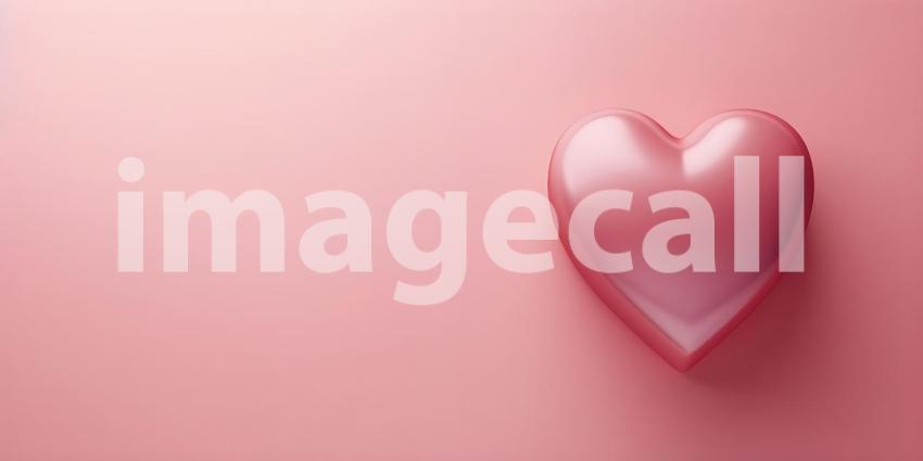 Pink heart on pink background, Valentine's day concept, Love Background - Ai Generated