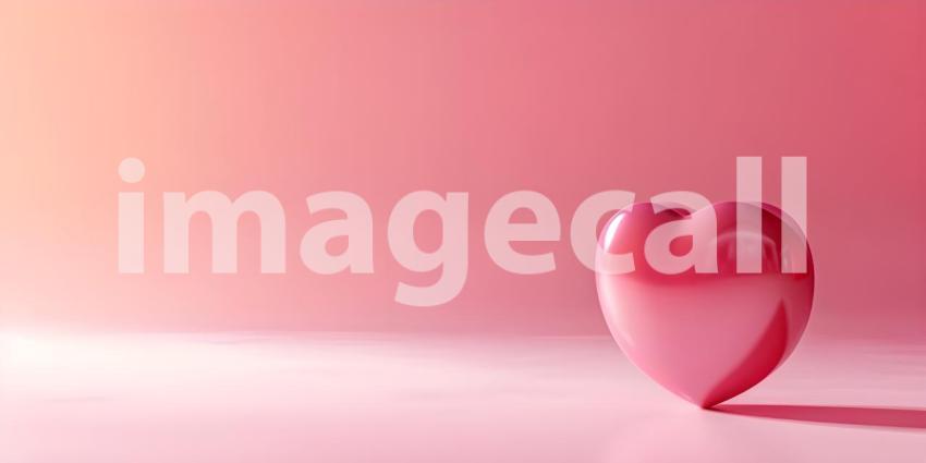Pink heart on pink background, Valentine's day concept, Love Background - Ai Generated