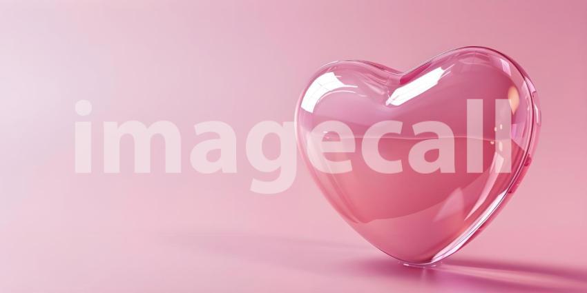 Pink heart on pink background, Valentine's day concept, Love Background - Ai Generated