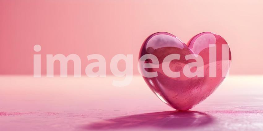Pink heart on pink background, Valentine's day concept, Love Background - Ai Generated