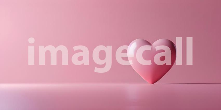 Pink heart on pink background, Valentine's day concept, Love Background - Ai Generated
