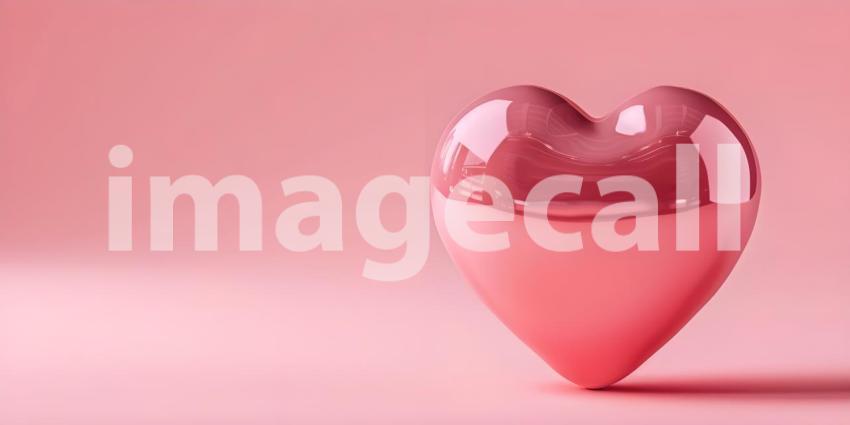 Pink heart on pink background, Valentine's day concept, Love Background - Ai Generated