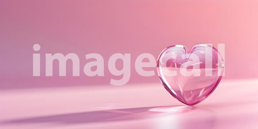Pink heart on pink background, Valentine's day concept, Love Background - Ai Generated
