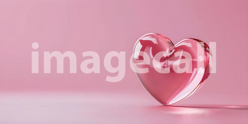 Pink heart on pink background, Valentine's day concept, Love Background - Ai Generated