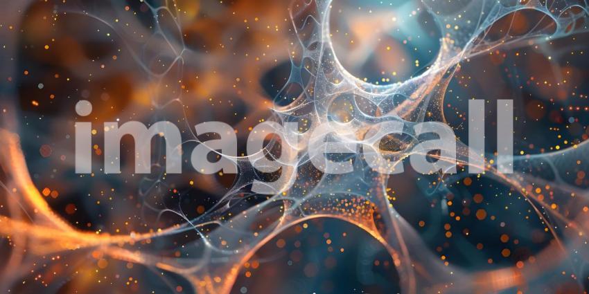 3d rendering of neuron cells in the brain. Medical science background - Ai Generated