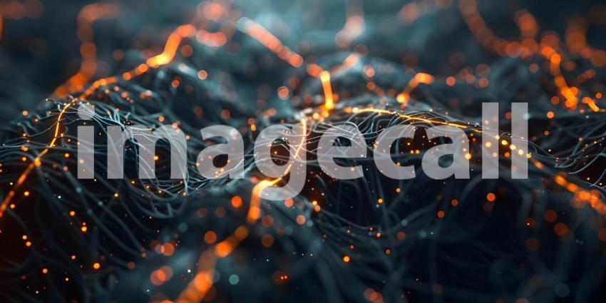 3d rendering of neuron cells in the brain. Medical science background - Ai Generated