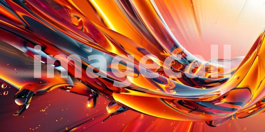 Abstract fluid orange and red color gradient background, colorful background of liquid - Ai Generated