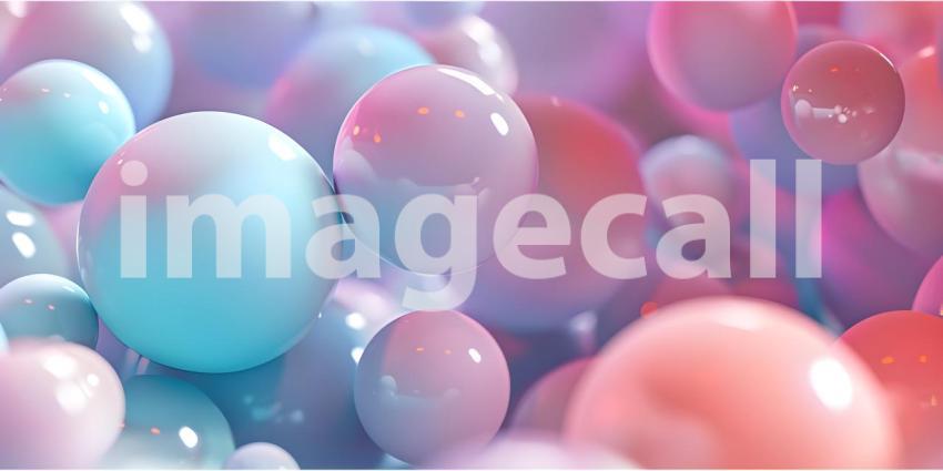Abstract 3d rendering background with multicolored balls, Futuristic technology style - Ai Generated