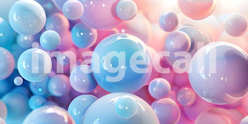 Abstract 3d rendering background with multicolored balls, Futuristic technology style - Ai Generated