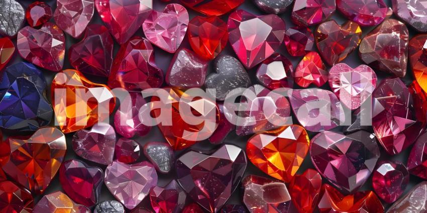 Colorful hearts on a white background, Valentine's Day background - Ai Generated