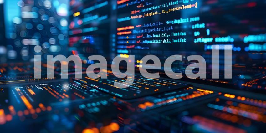 Abstract technology background with binary code, 3d rendering toned image - Ai Generated