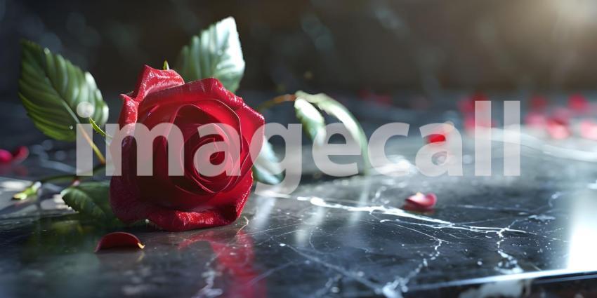 Red roses on a dark background, Valentines Day, Love concept - Ai Generated