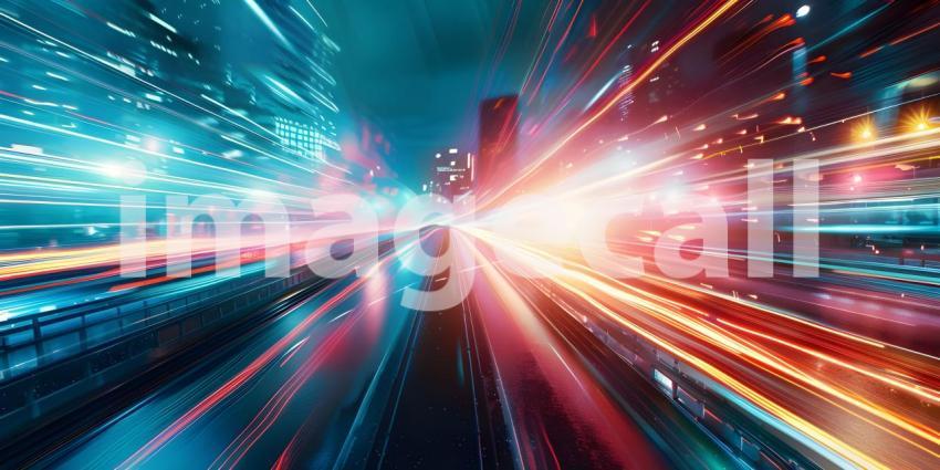 Abstract of speed motion in dark and light motion blur background - Ai Generated