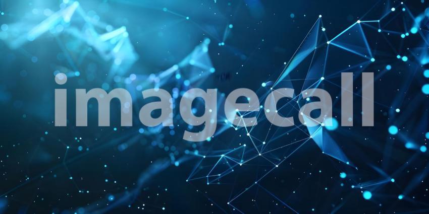 Abstract polygonal space low poly dark background with connecting dots and lines - Ai Generated