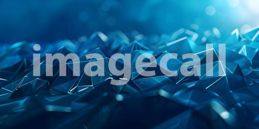 Abstract polygonal space low poly dark background with connecting dots and lines - Ai Generated