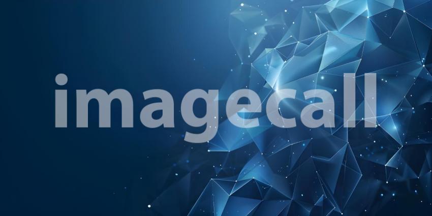 Abstract polygonal space low poly dark background with connecting dots and lines - Ai Generated