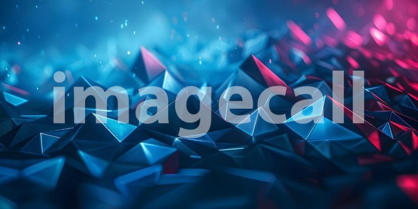 Abstract polygonal space low poly dark background with connecting dots and lines - Ai Generated