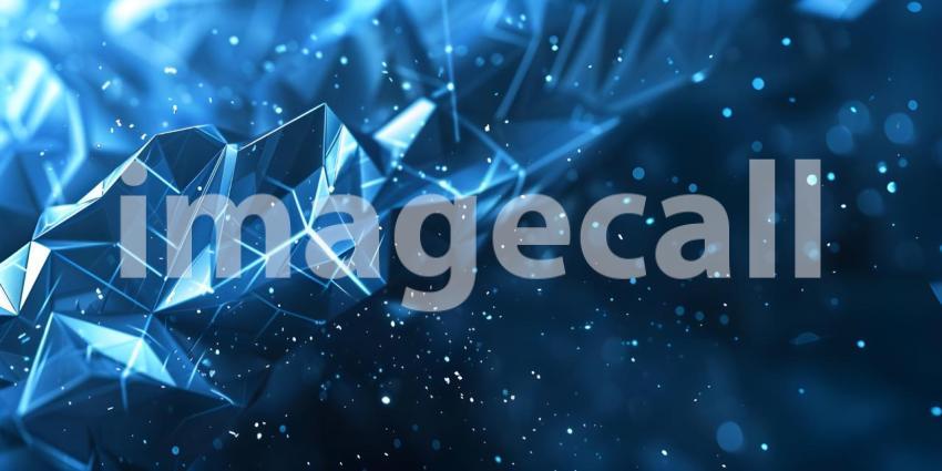 Abstract polygonal space low poly dark background with connecting dots and lines - Ai Generated