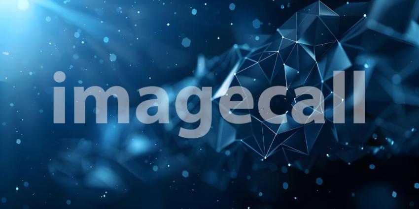 Abstract polygonal space low poly dark background with connecting dots and lines - Ai Generated