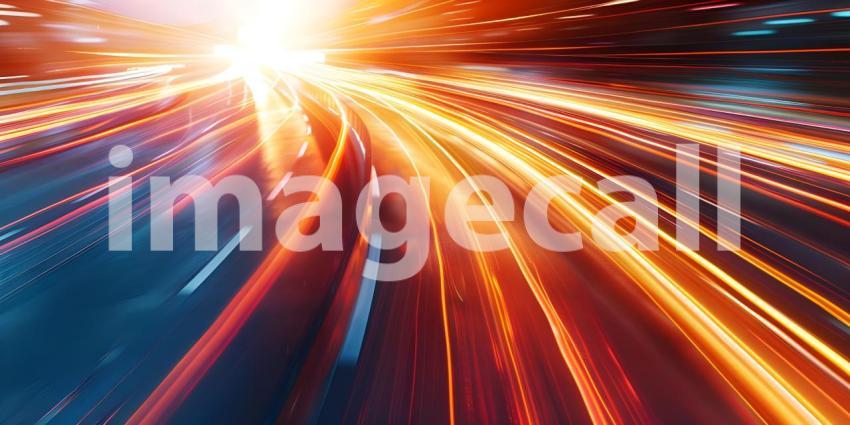 Abstract of speed motion in dark and light motion blur background - Ai Generated