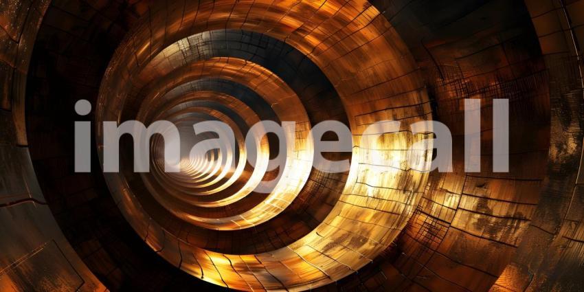 3d render of abstract tunnel with light coming through the end - Ai Generated