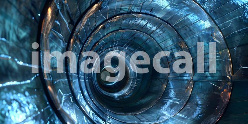 3d render of abstract tunnel with light coming through the end - Ai Generated