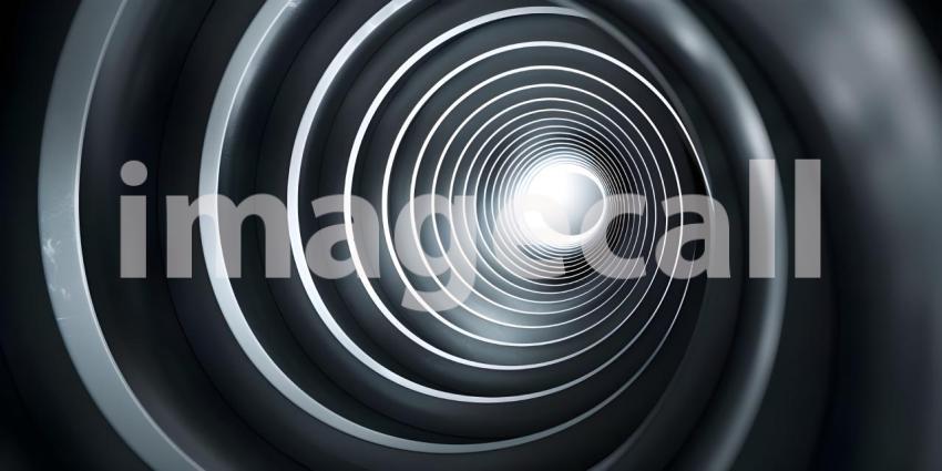 3d render of abstract tunnel with light coming through the end - Ai Generated