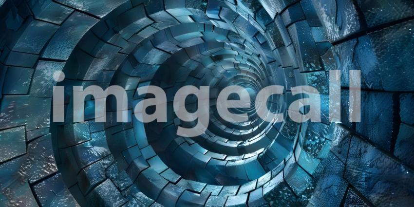 3d render of abstract tunnel with light coming through the end - Ai Generated