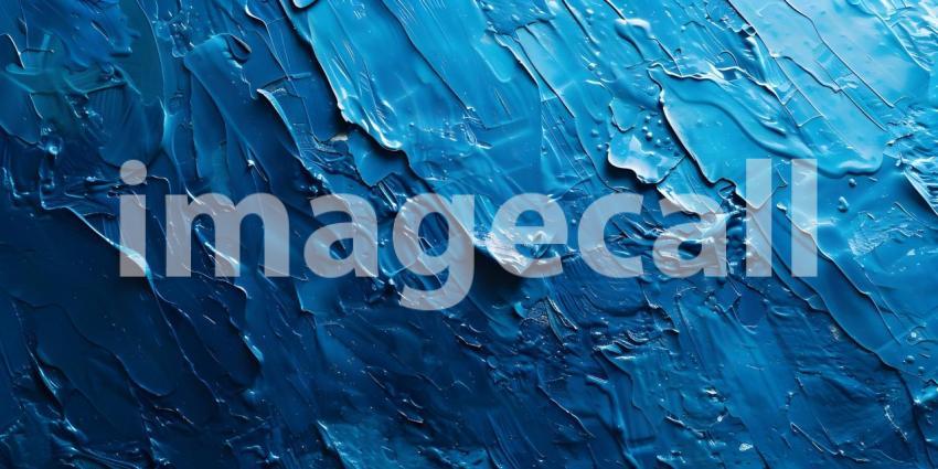 Blue oil paint texture, Abstract background for design with copy space - Ai Generated