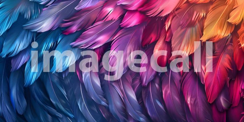 Vibrant Avian Plumage Texture Background, Colorful Feathered Bird Pattern Backdrop - Ai Generated