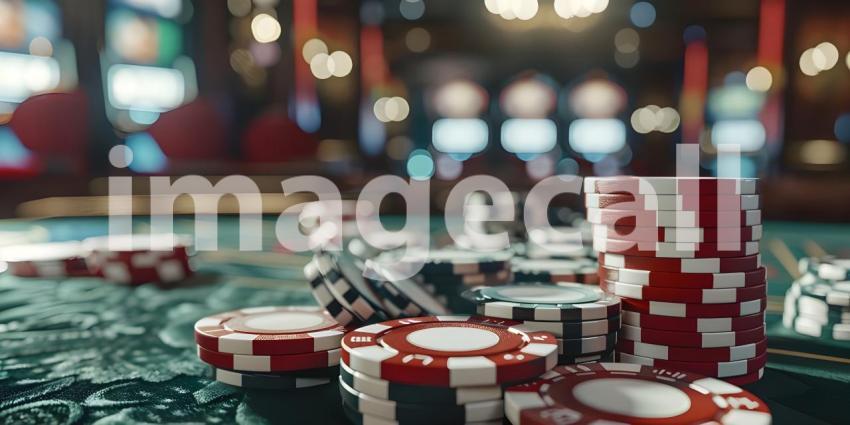 Casino game poker card playing gambling chips - Ai Generated