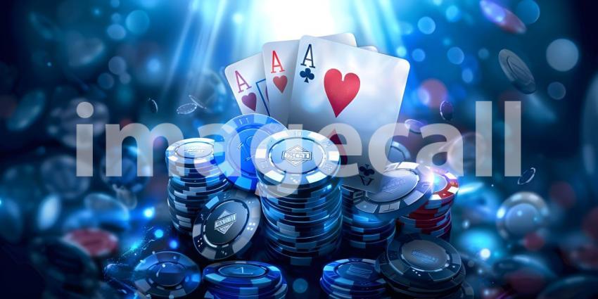 Casino game poker card playing gambling chips - Ai Generated